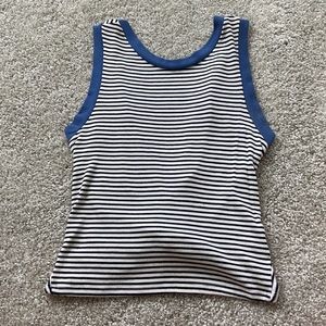 Cherish Twist Back Striped Crop Top